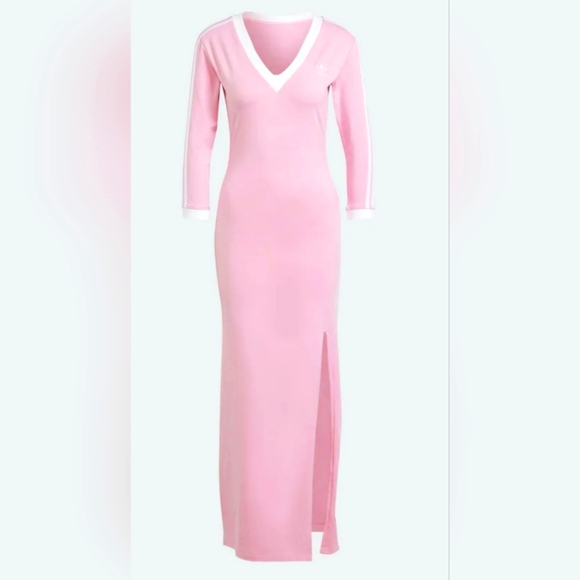 adidas 3 stripe dress pink adidas 3 Stripes Dress (Slim) Sandy Pink/ Aurora Coffee S